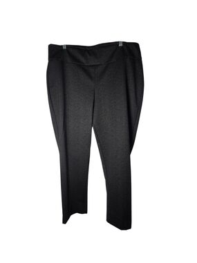 Zac & Rachel Woman Plus Size 2X Gray Chevron Pull On Straight Leg Dress Pants